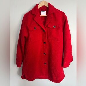 Old Navy Wool Shacket Robbie Red - Medium Oversized